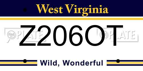 Z206OT West Virginia License Plate