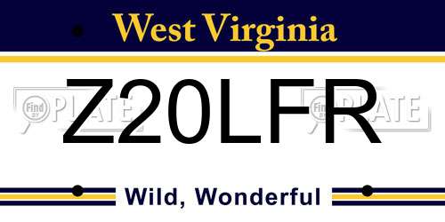 Z20LFR West Virginia License Plate