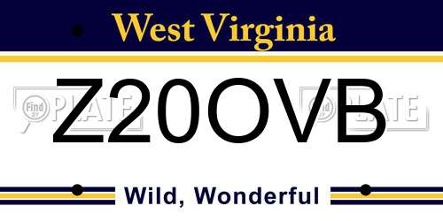 Z20OVB West Virginia License Plate