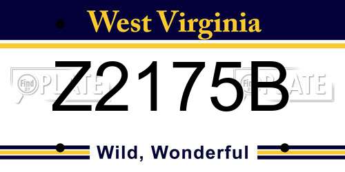 Z2175B West Virginia License Plate