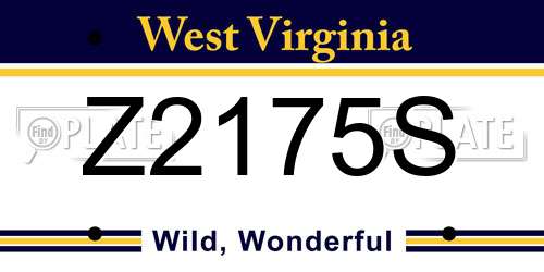 Z2175S West Virginia License Plate
