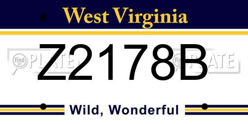 Z2178B West Virginia License Plate