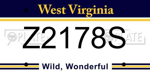 Z2178S West Virginia License Plate