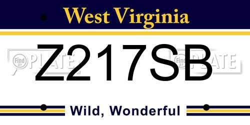 Z217SB West Virginia License Plate