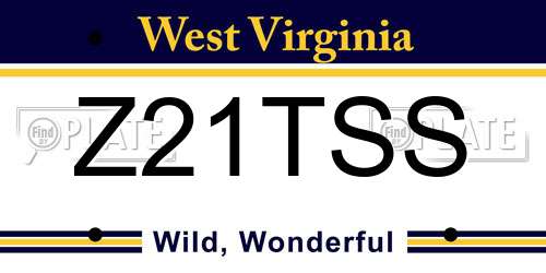 Z21TSS West Virginia License Plate