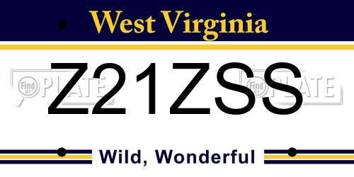 Z21ZSS West Virginia License Plate