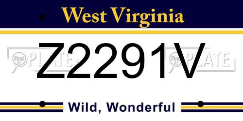 Z2291V West Virginia License Plate