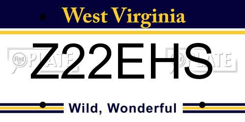 Z22EHS West Virginia License Plate