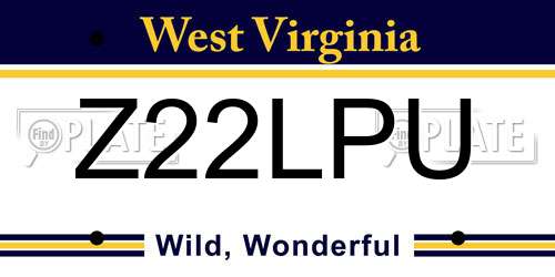 Z22LPU West Virginia License Plate