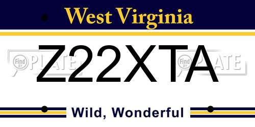 Z22XTA West Virginia License Plate