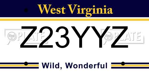 Z23YYZ West Virginia License Plate