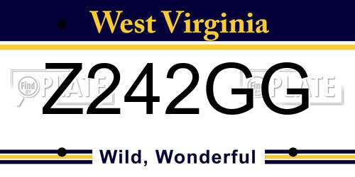 Z242GG West Virginia License Plate