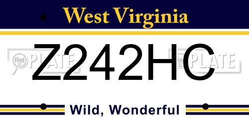 Z242HC West Virginia License Plate