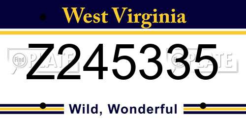 Z245335 West Virginia License Plate