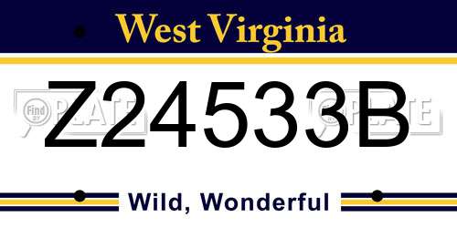 Z24533B West Virginia License Plate