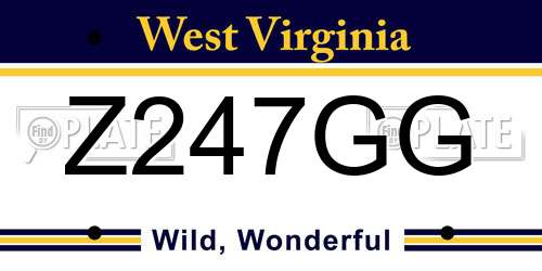 Z247GG West Virginia License Plate