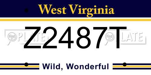 Z2487T West Virginia License Plate