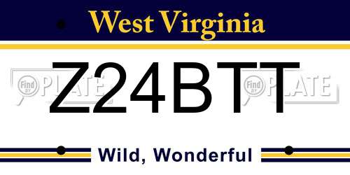 Z24BTT West Virginia License Plate