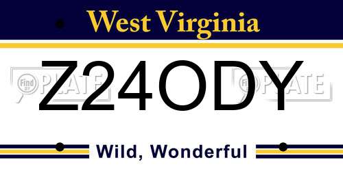 Z24ODY West Virginia License Plate