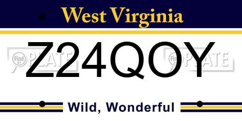 Z24QOY West Virginia License Plate