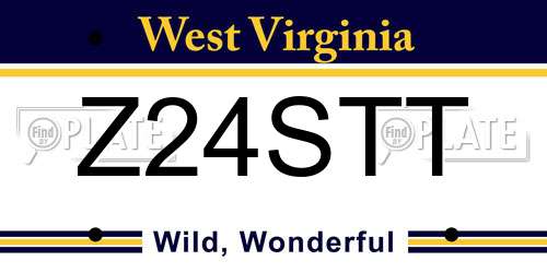 Z24STT West Virginia License Plate