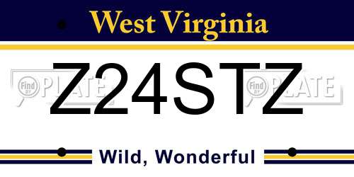 Z24STZ West Virginia License Plate