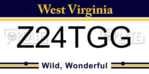 Z24TGG West Virginia License Plate