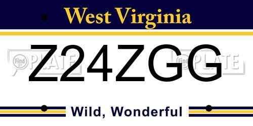 Z24ZGG West Virginia License Plate