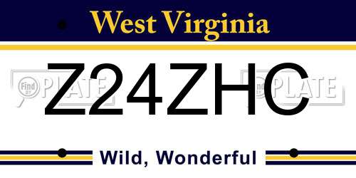 Z24ZHC West Virginia License Plate