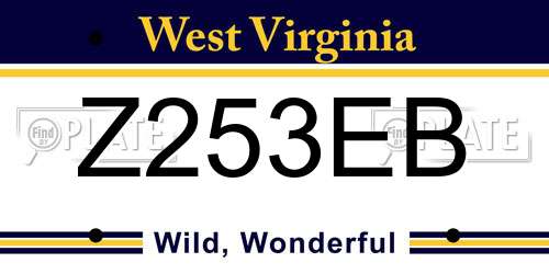 Z253EB West Virginia License Plate