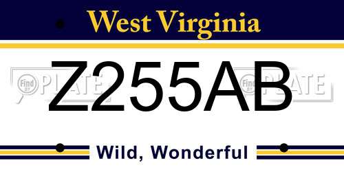Z255AB West Virginia License Plate