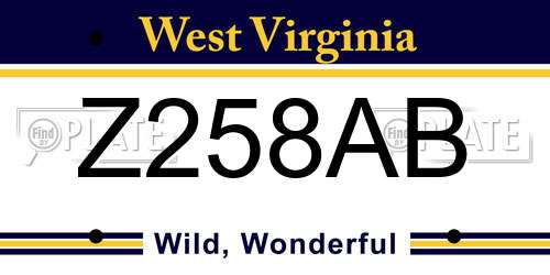 Z258AB West Virginia License Plate