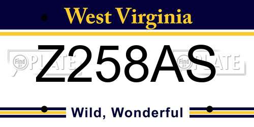 Z258AS West Virginia License Plate