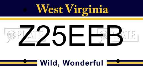 Z25EEB West Virginia License Plate