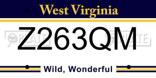 Z263QM West Virginia License Plate
