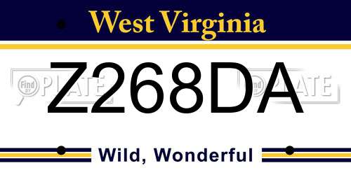 Z268DA West Virginia License Plate