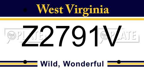 Z2791V West Virginia License Plate
