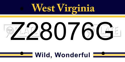 Z28076G West Virginia License Plate