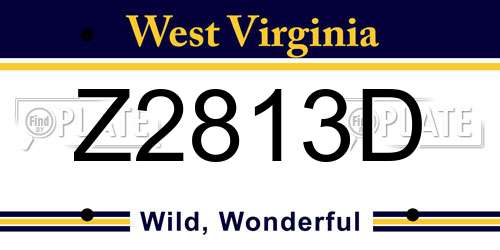Z2813D West Virginia License Plate