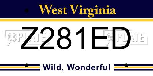 Z281ED West Virginia License Plate