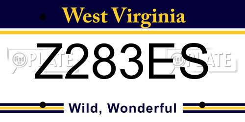 Z283ES West Virginia License Plate