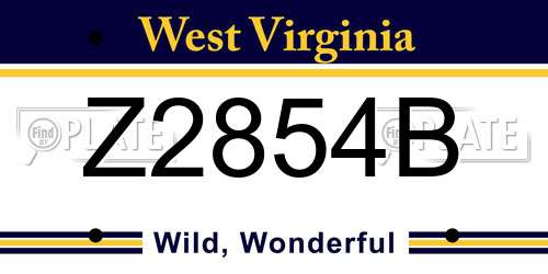Z2854B West Virginia License Plate