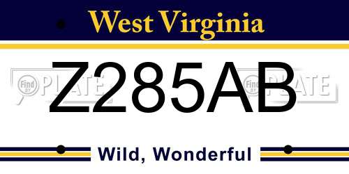 Z285AB West Virginia License Plate