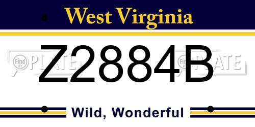 Z2884B West Virginia License Plate