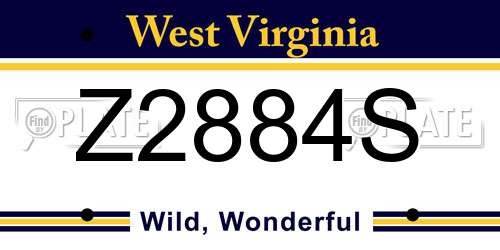 Z2884S West Virginia License Plate