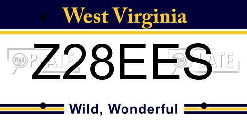 Z28EES West Virginia License Plate