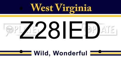 Z28IED West Virginia License Plate