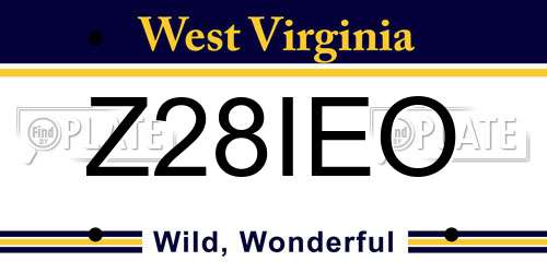 Z28IEO West Virginia License Plate