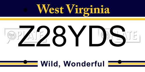 Z28YDS West Virginia License Plate