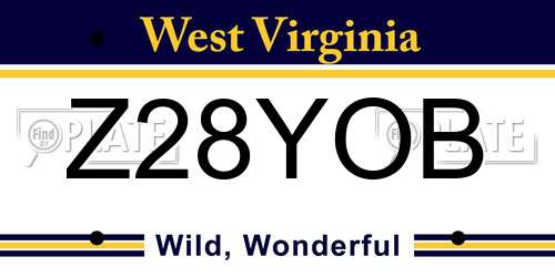 Z28YOB West Virginia License Plate